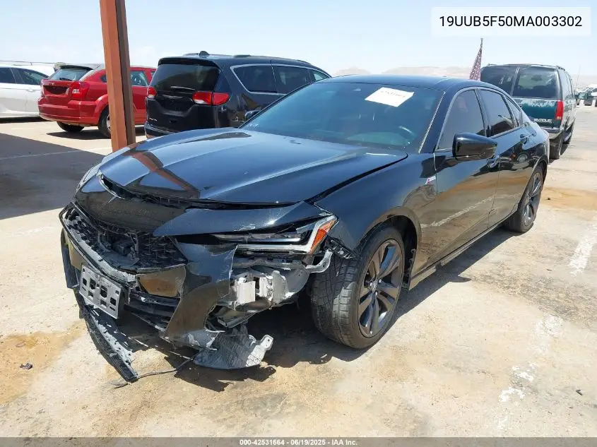 2021 Acura Tlx A-Spec Package VIN: 19UUB5F50MA003302 Lot: 42531664