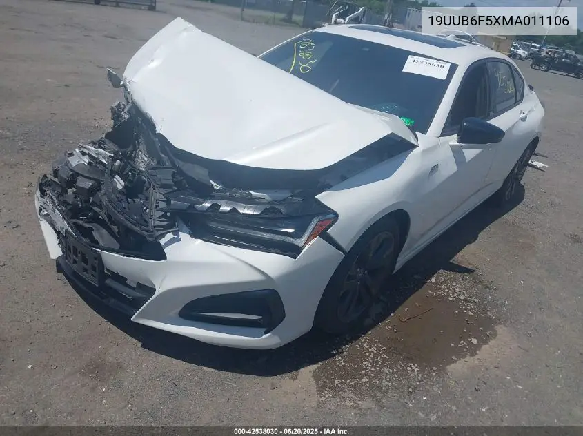 2021 Acura Tlx A-Spec Package VIN: 19UUB6F5XMA011106 Lot: 42538030