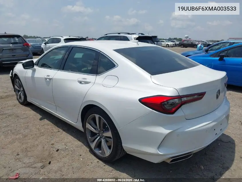 2021 Acura Tlx Advance Package VIN: 19UUB6F6XMA003533 Lot: 42558053