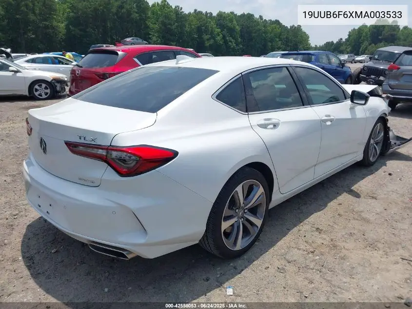 2021 Acura Tlx Advance Package VIN: 19UUB6F6XMA003533 Lot: 42558053