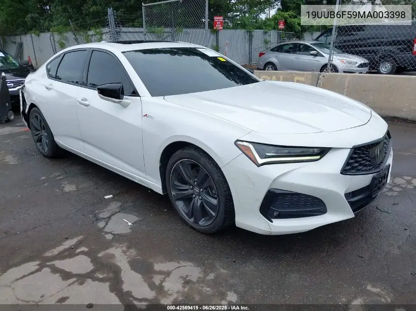 2021 Acura Tlx A-Spec Package VIN: 19UUB6F59MA003398 Lot: 42569419