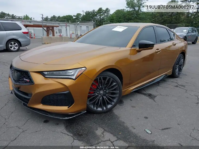 2021 Acura Tlx Type S VIN: 19UUB7F05MA000217 Lot: 42589226