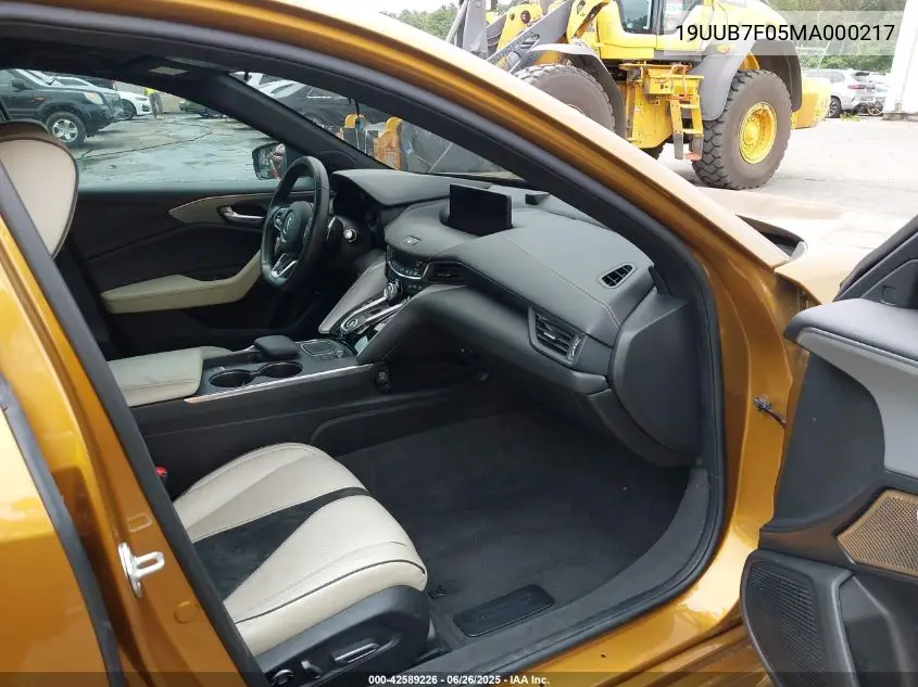 2021 Acura Tlx Type S VIN: 19UUB7F05MA000217 Lot: 42589226