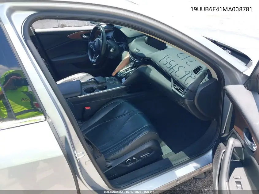 2021 Acura Tlx Technology Package VIN: 19UUB6F41MA008781 Lot: 42634551