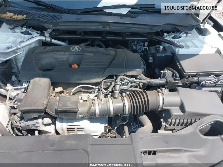2021 Acura Tlx Standard VIN: 19UUB5F36MA000788 Lot: 42756421