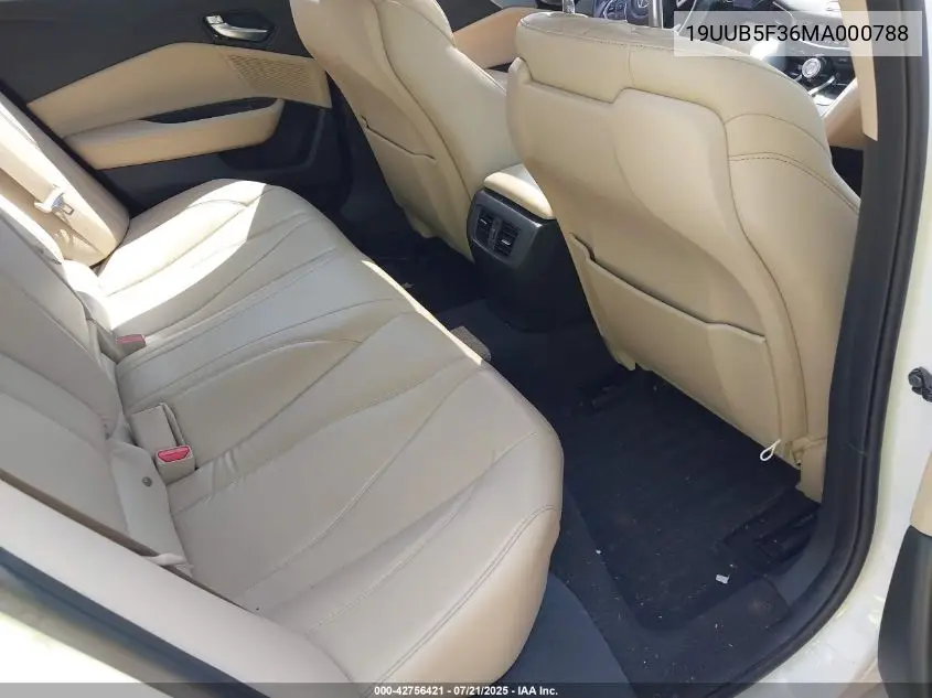 2021 Acura Tlx Standard VIN: 19UUB5F36MA000788 Lot: 42756421
