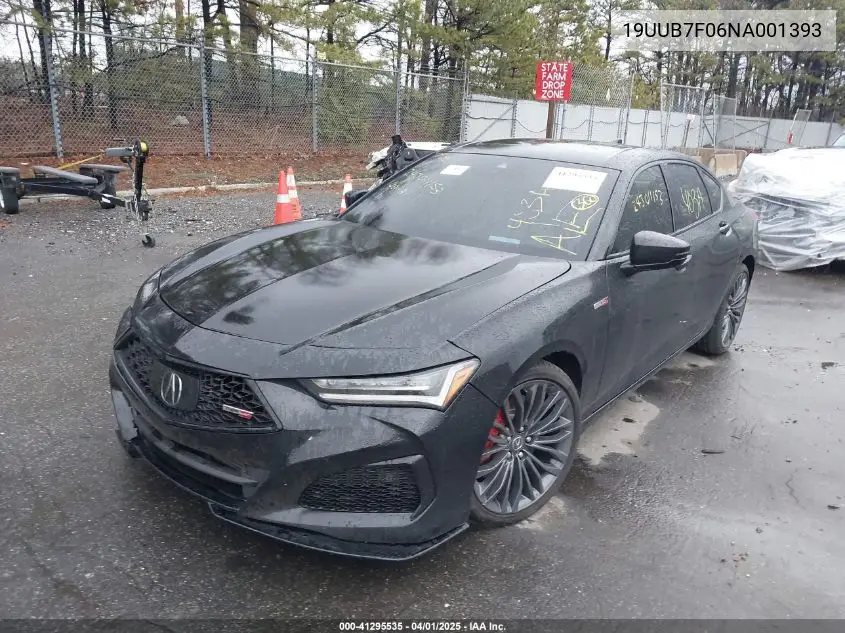2022 Acura Tlx Type S VIN: 19UUB7F06NA001393 Lot: 41295535