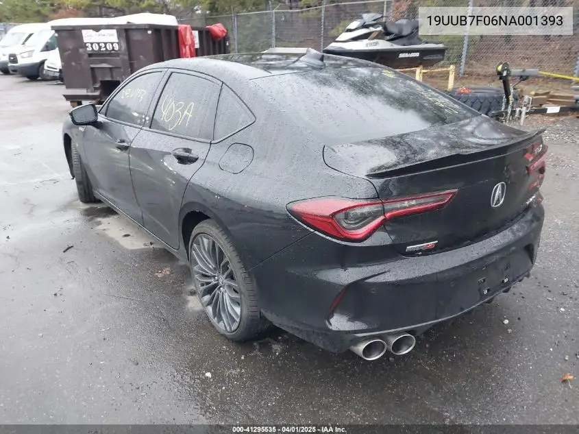 2022 Acura Tlx Type S VIN: 19UUB7F06NA001393 Lot: 41295535