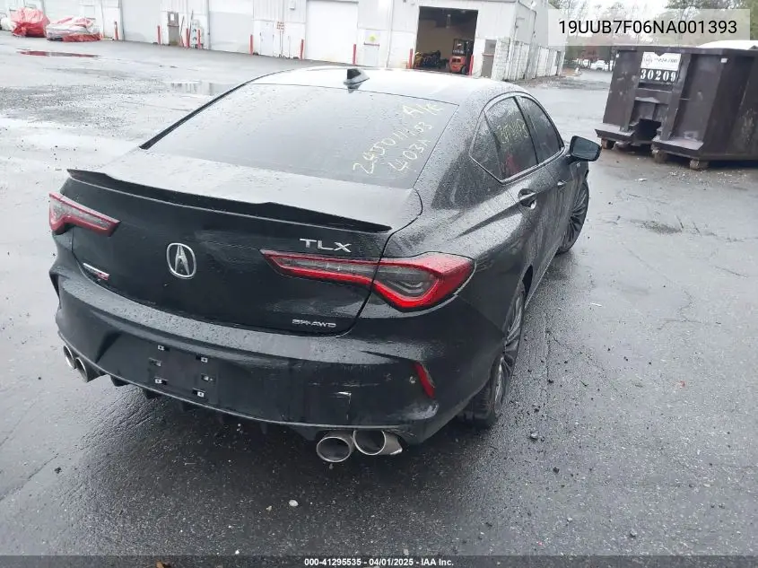 2022 Acura Tlx Type S VIN: 19UUB7F06NA001393 Lot: 41295535