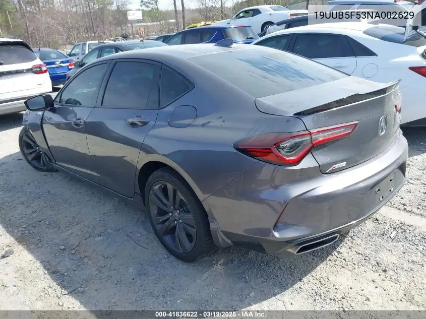 2022 Acura Tlx A-Spec Package VIN: 19UUB5F53NA002629 Lot: 41836622
