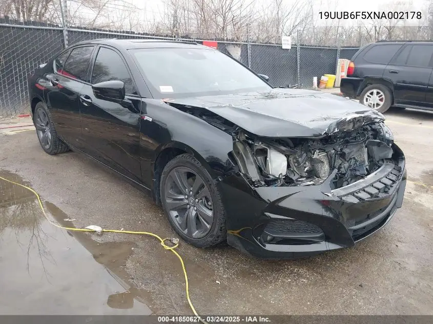 2022 Acura Tlx A-Spec Package VIN: 19UUB6F5XNA002178 Lot: 41850627