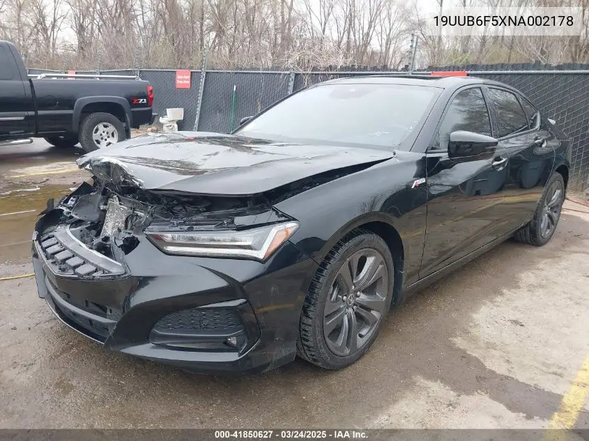 2022 Acura Tlx A-Spec Package VIN: 19UUB6F5XNA002178 Lot: 41850627