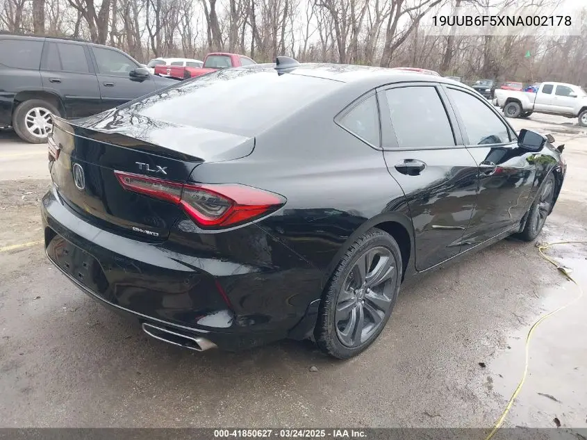2022 Acura Tlx A-Spec Package VIN: 19UUB6F5XNA002178 Lot: 41850627