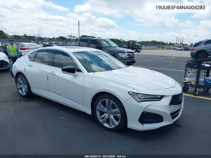 2022 Acura Tlx Technology Package VIN: 19UUB5F44NA004283 Lot: 42263174