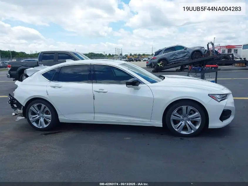 2022 Acura Tlx Technology Package VIN: 19UUB5F44NA004283 Lot: 42263174