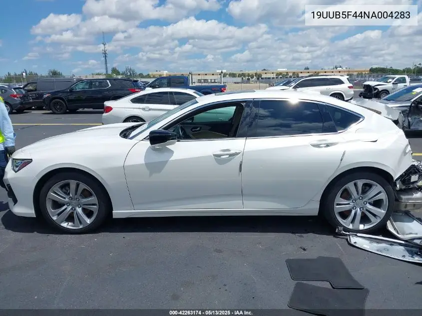 2022 Acura Tlx Technology Package VIN: 19UUB5F44NA004283 Lot: 42263174