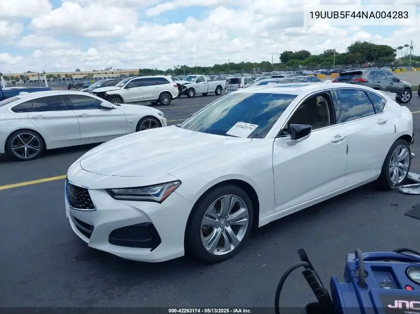 2022 Acura Tlx Technology Package VIN: 19UUB5F44NA004283 Lot: 42263174