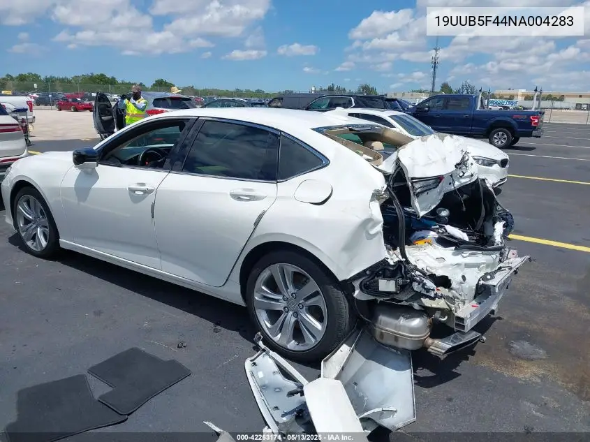 2022 Acura Tlx Technology Package VIN: 19UUB5F44NA004283 Lot: 42263174
