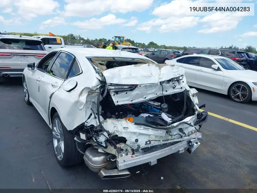 2022 Acura Tlx Technology Package VIN: 19UUB5F44NA004283 Lot: 42263174