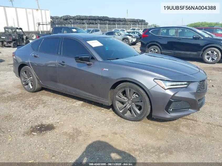 2022 Acura Tlx A-Spec Package VIN: 19UUB5F56NA004388 Lot: 42481895