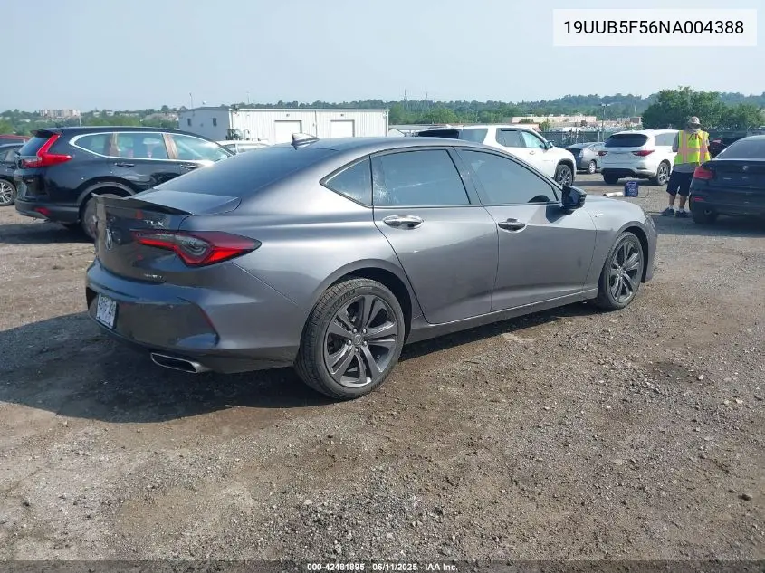 2022 Acura Tlx A-Spec Package VIN: 19UUB5F56NA004388 Lot: 42481895