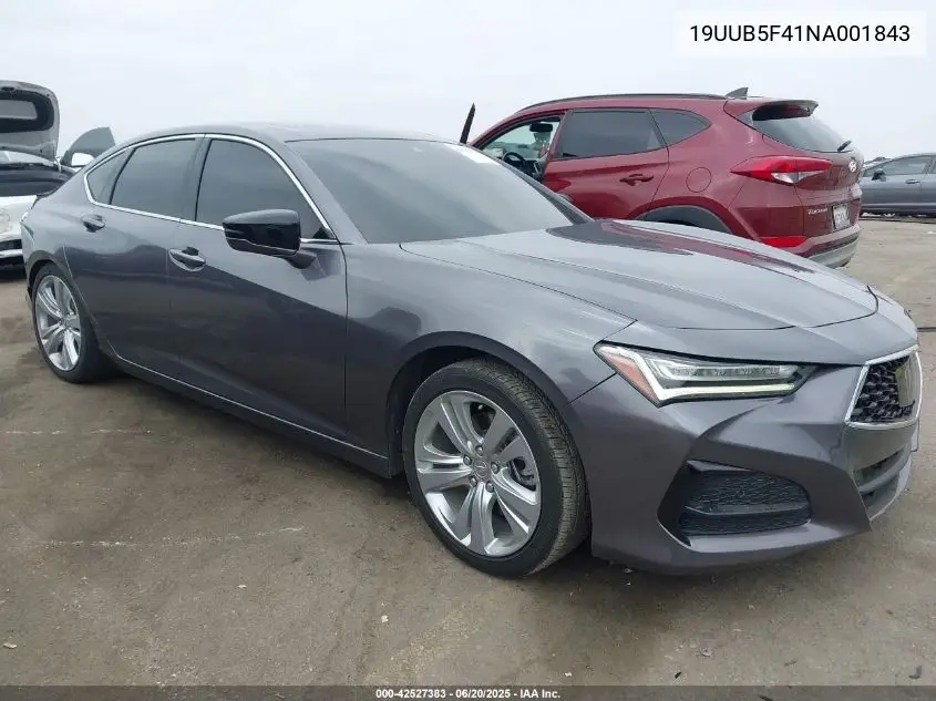 2022 Acura Tlx Technology Package VIN: 19UUB5F41NA001843 Lot: 42527383