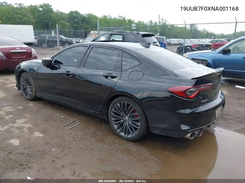2022 Acura Tlx Type S VIN: 19UUB7F0XNA001168 Lot: 42540567