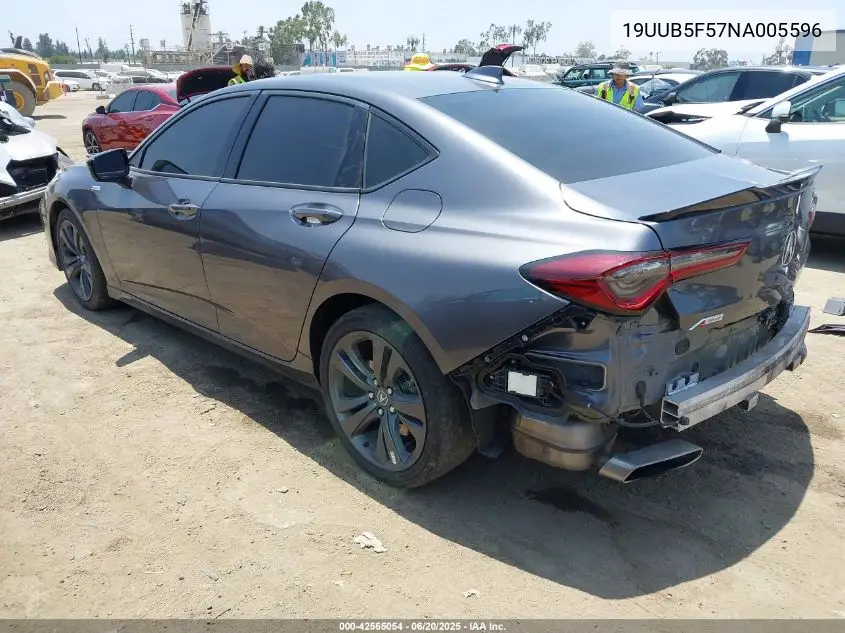 2022 Acura Tlx A-Spec Package VIN: 19UUB5F57NA005596 Lot: 42565054