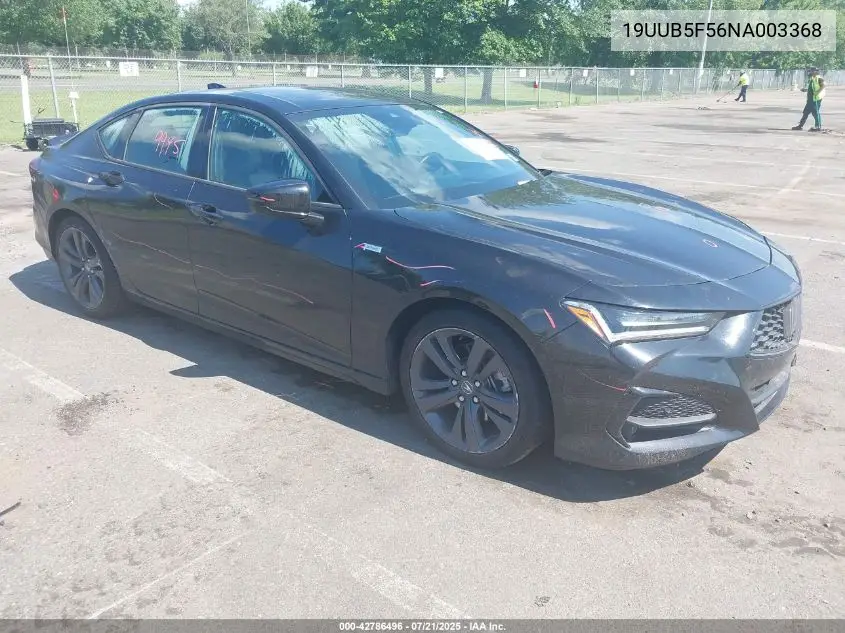 2022 Acura Tlx A-Spec Package VIN: 19UUB5F56NA003368 Lot: 42786496