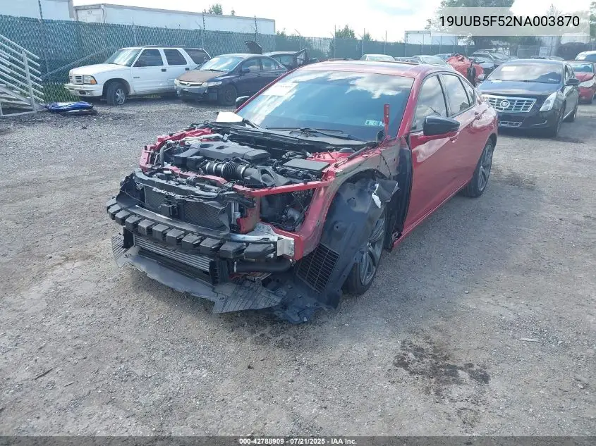 2022 Acura Tlx A-Spec Package VIN: 19UUB5F52NA003870 Lot: 42788909