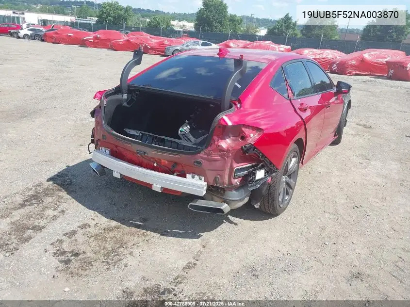 2022 Acura Tlx A-Spec Package VIN: 19UUB5F52NA003870 Lot: 42788909