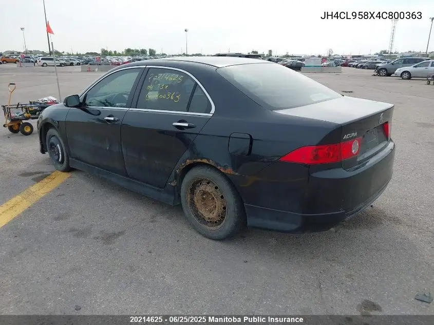2004 Acura Tsx VIN: JH4CL958X4C800363 Lot: 20214625