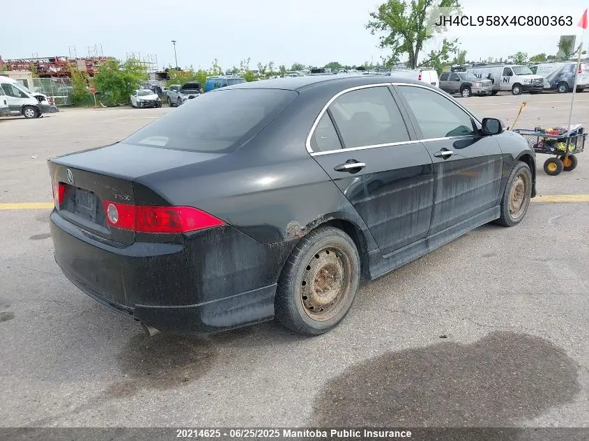 2004 Acura Tsx VIN: JH4CL958X4C800363 Lot: 20214625