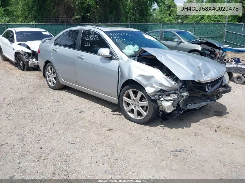 2004 Acura Tsx VIN: JH4CL958X4C020475 Lot: 42182276