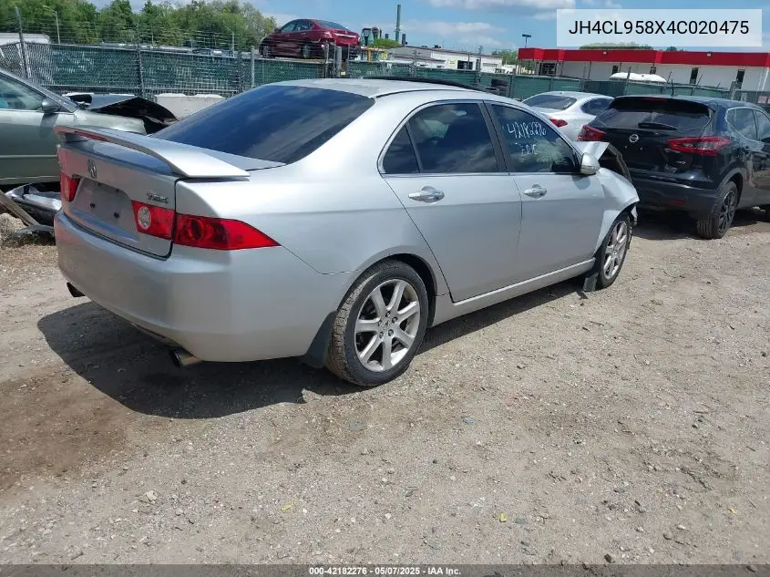 2004 Acura Tsx VIN: JH4CL958X4C020475 Lot: 42182276