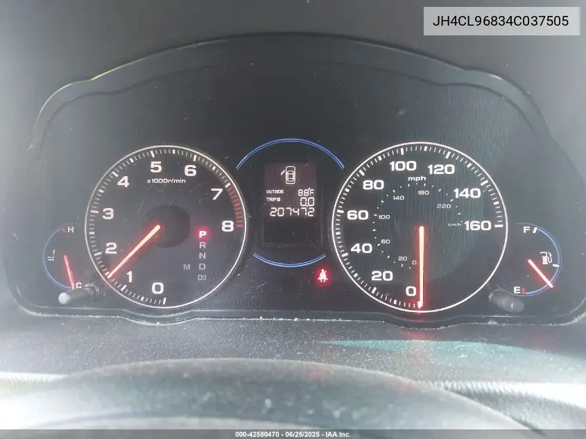 2004 Acura Tsx VIN: JH4CL96834C037505 Lot: 42580470