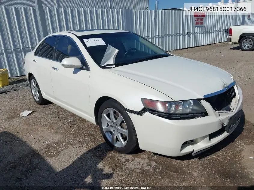 2005 Acura Tsx VIN: JH4CL96815C017366 Lot: 41992940