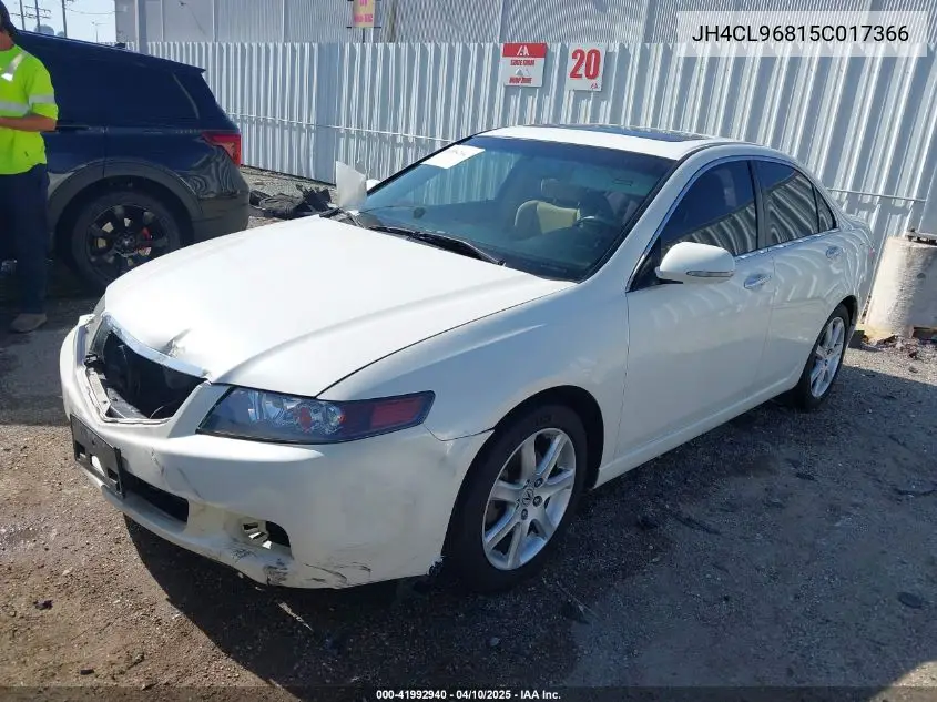 2005 Acura Tsx VIN: JH4CL96815C017366 Lot: 41992940