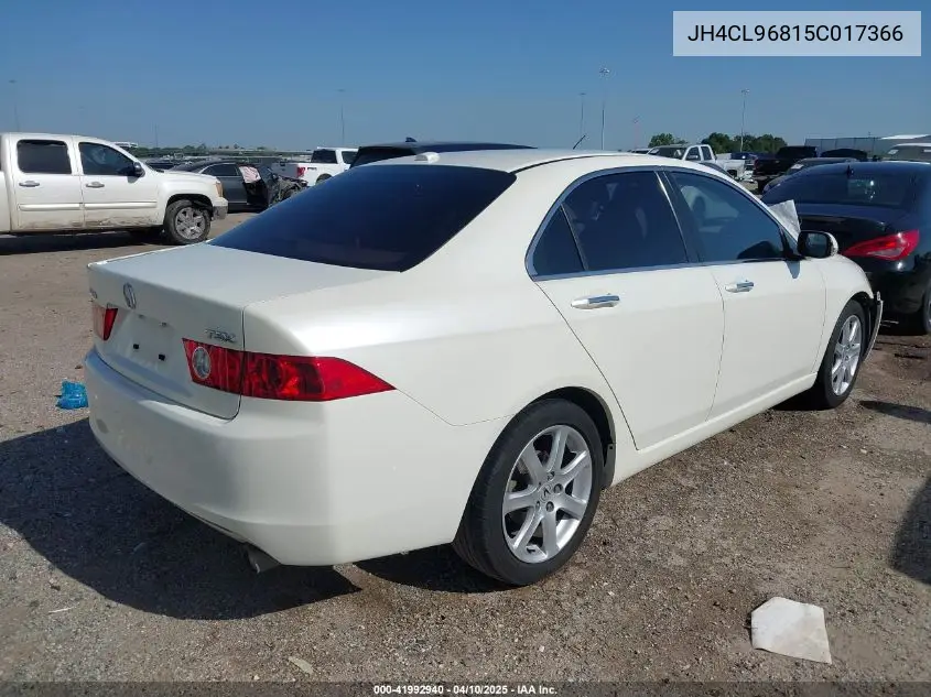 2005 Acura Tsx VIN: JH4CL96815C017366 Lot: 41992940
