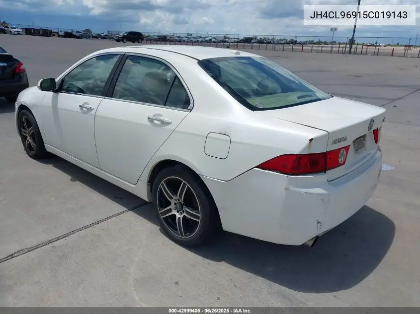 2005 Acura Tsx VIN: JH4CL96915C019143 Lot: 42599406