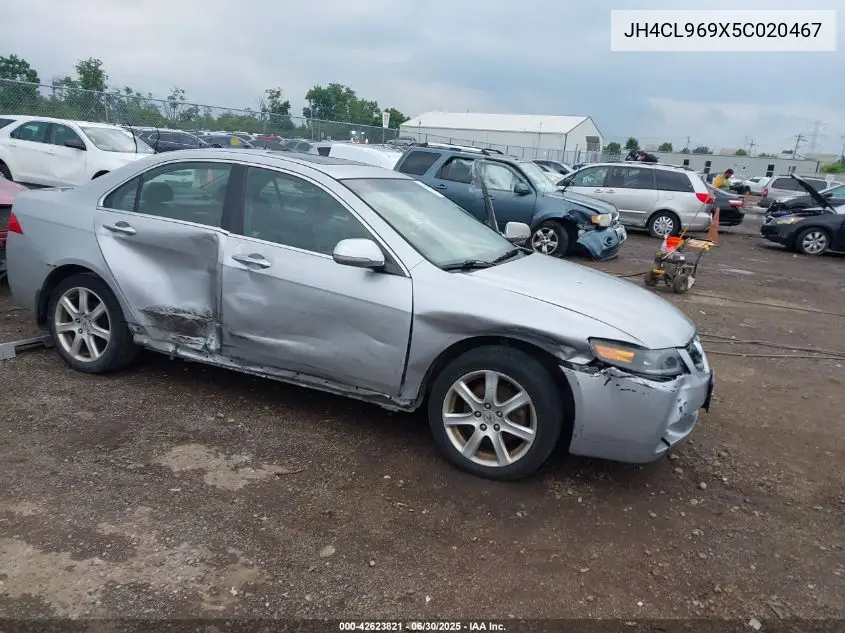 2005 Acura Tsx VIN: JH4CL969X5C020467 Lot: 42623821