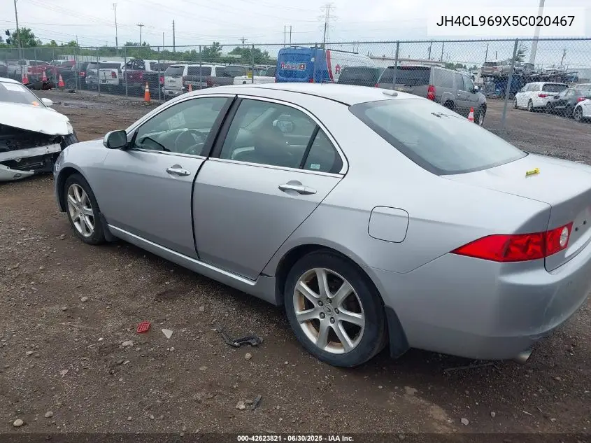 2005 Acura Tsx VIN: JH4CL969X5C020467 Lot: 42623821