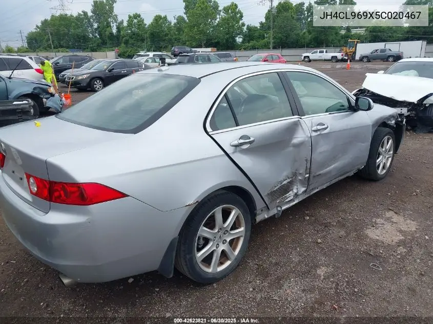 2005 Acura Tsx VIN: JH4CL969X5C020467 Lot: 42623821