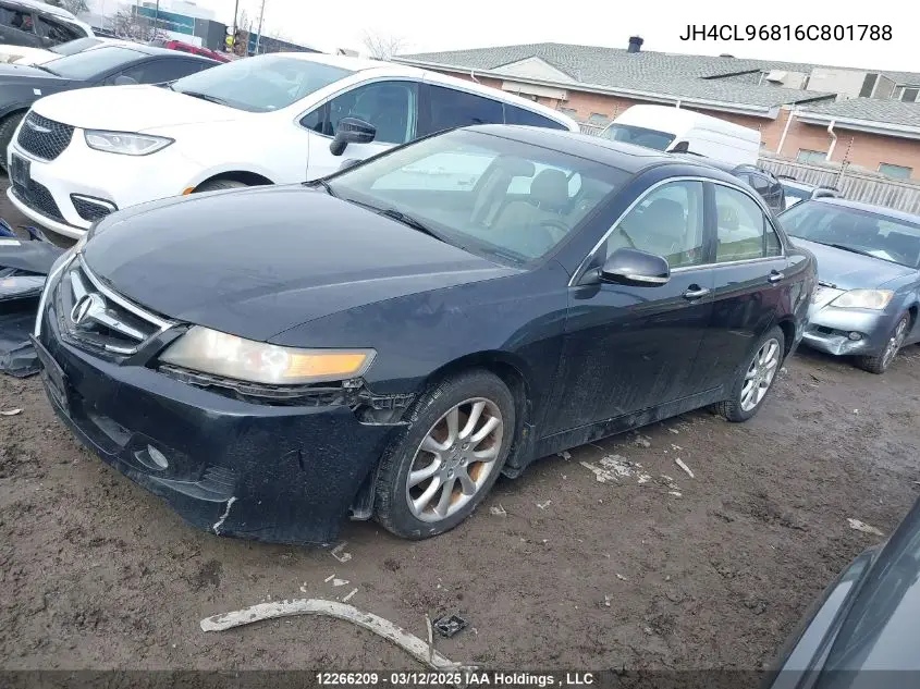 2006 Acura Tsx VIN: JH4CL96816C801788 Lot: 12266209