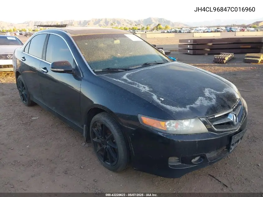 2007 Acura Tsx VIN: JH4CL96847C016960 Lot: 42228623