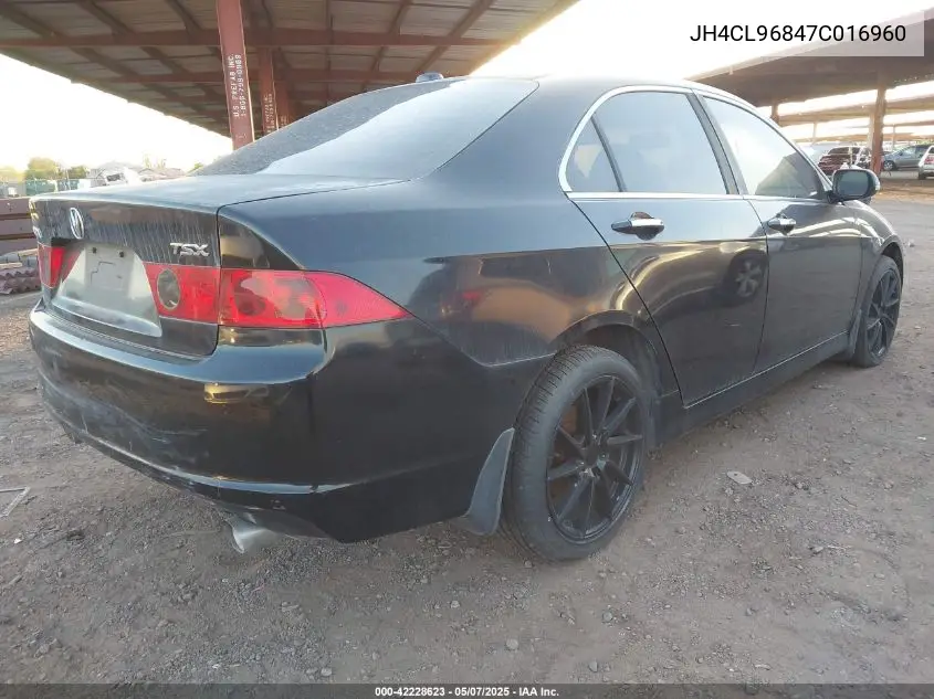 2007 Acura Tsx VIN: JH4CL96847C016960 Lot: 42228623