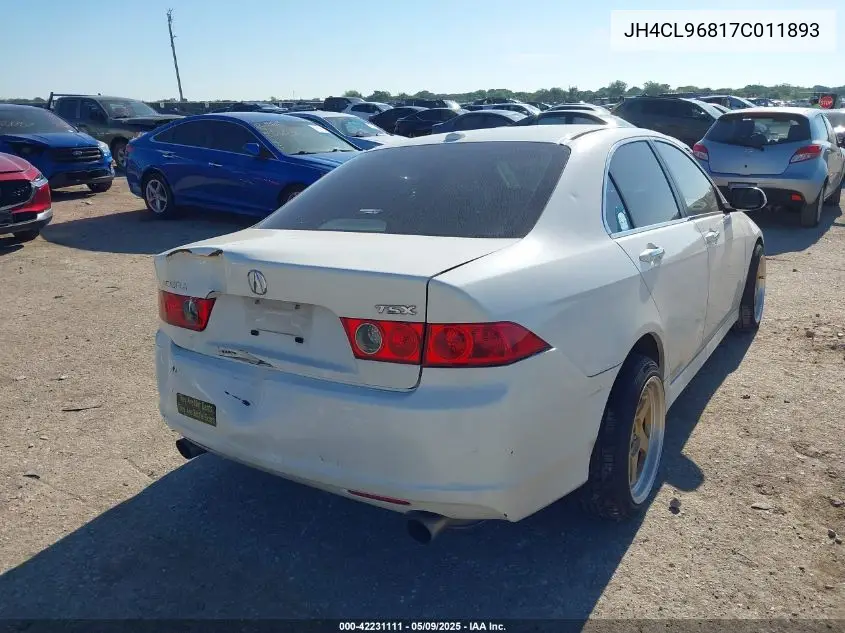 2007 Acura Tsx VIN: JH4CL96817C011893 Lot: 42231111