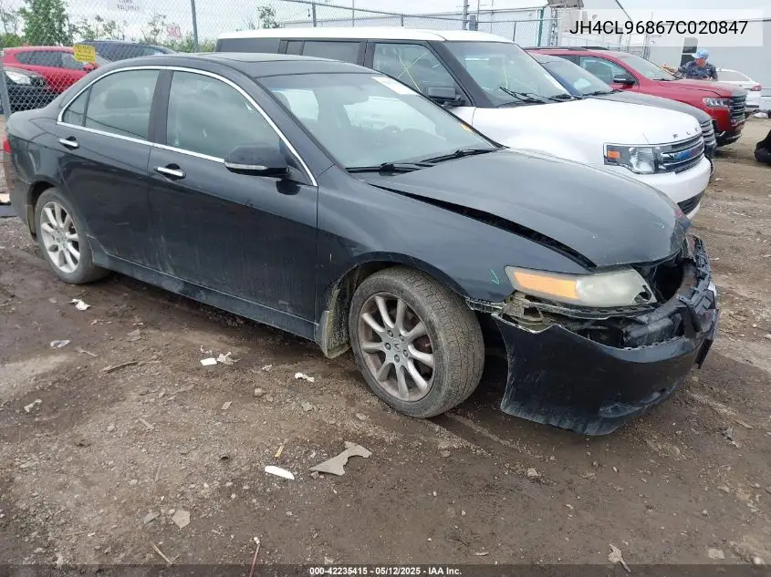 2007 Acura Tsx VIN: JH4CL96867C020847 Lot: 42235415
