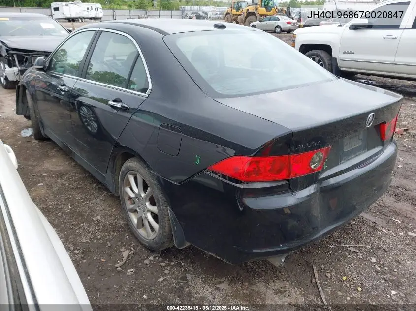 2007 Acura Tsx VIN: JH4CL96867C020847 Lot: 42235415