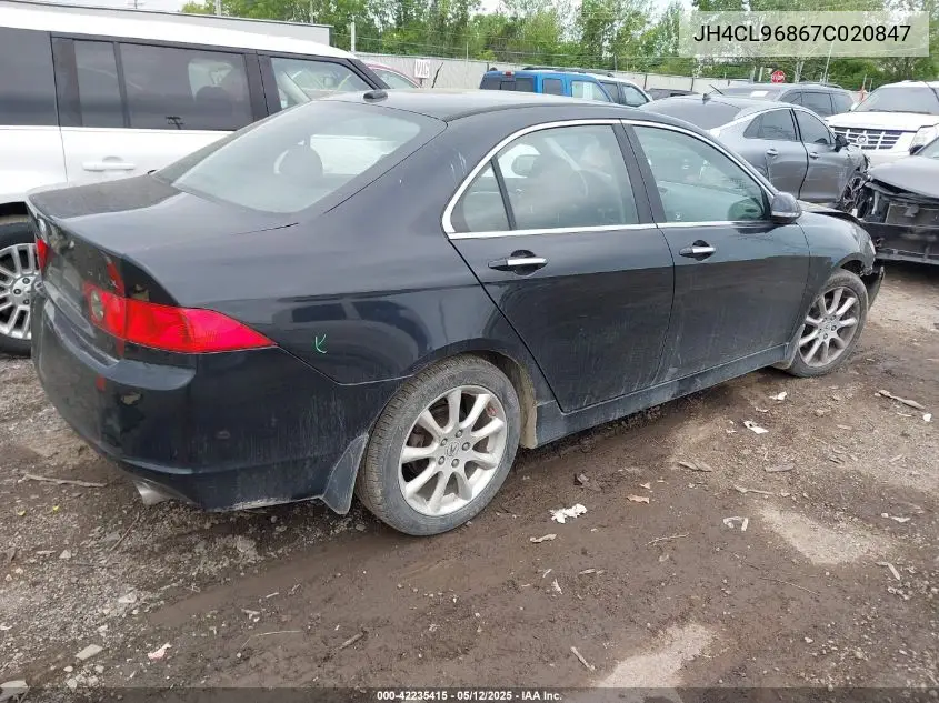 2007 Acura Tsx VIN: JH4CL96867C020847 Lot: 42235415